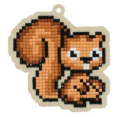 Алмазная мозаика на дереве Подвеска «Бельчонок», 8x8,6 см, Гранни Wood