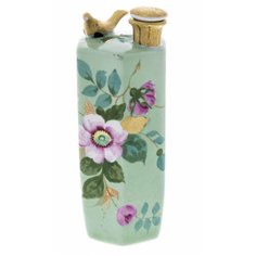 Штоф "Забава" ("Шутиха") с фигуркой птички, фарфор, золочение, Дулевский фарфоровый завод, СССР, 1954 г.