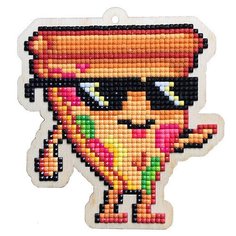 Алмазная мозаика на дереве Подвеска «Пицца», 11x11,8 см, Гранни Wood