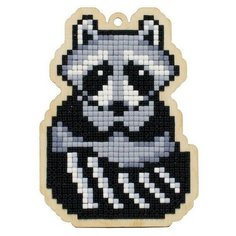 Алмазная мозаика на дереве Подвеска «Енот», 7,9x10,9 см, Гранни Wood