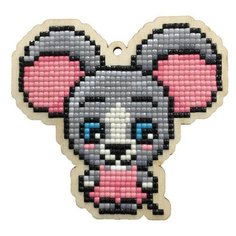 Алмазная мозаика на дереве Подвеска «Мышка», 9,5x11,3 см, Гранни Wood