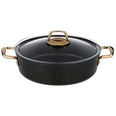 Сотейник Agness 936-216, 26 см, с крышкой, черное золото