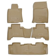 Коврики в салон TOYOTA Land Cruiser Prado 12/2009-2013, 5 шт., 7 мест. (полиуретан, бежевые) Element