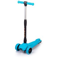 Самокат детский (кикборд) Mobile Kid Practico, с широкими колесами с подсветкой, цвет голубой