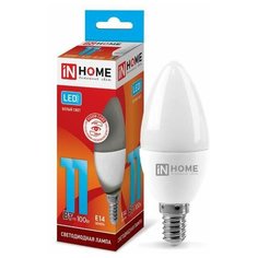 Светодиодные лампы IN HOME Лампа светодиодная LED-СВЕЧА-VC 11Вт 230В E14 4000К 990лм IN HOME 4690612020471