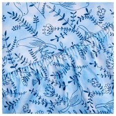 Трикотажная простыня "Традиция", на резинке, Птички голубой; Размер: 200 х 200