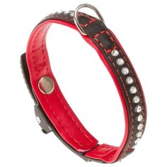 Ошейник Ferplast Lux (C12/22), обхват шеи 22 см черный / красный