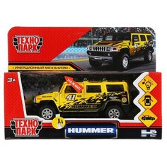 Машина металлическая Технопарк свет и звук, "Hummer H2 спорт" 12 см, инерция, желтый (HUM2-12SLSRT-YE)