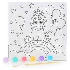 Развивашки.Р3065 Раскраска на холсте "Единорог с шариками" 20х20