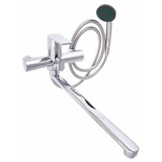 СоюзКран SK1086, Смеситель для ванны (длинный излив 35 см, с душевым набором, керамический картридж 35 мм, материал цинк)