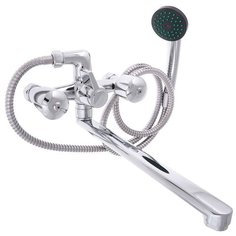 СоюзКран, Смеситель для ванны (длинный излив 30 см, с душевым набором, керамические кран-буксы 1/2", материал цинк)