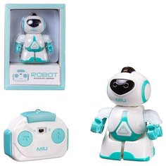 Робот JUNFA с пультом на ИК-управлении, со световыми эффектами, мини, белый 13,5х9,5х6 см