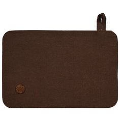 Коврик коричневый с деревянным логотипом Банные Штучки, войлок 100%