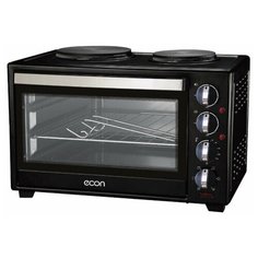 Электропечь ECON ECO-GP3222MO 32 л, механическое управление, гриль, вертел, 2 конфорки 1700 Вт, 5 режимов работы, 1600 Вт