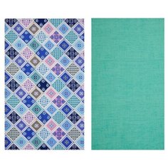 Набор кухонных полотенец "Мари Санна" рогожка 2 штуки, Мозаика Бирюза; Размер: 73х45 Набор из 2 штук Ночь Нежна