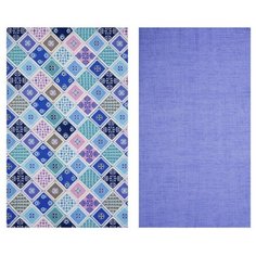 Набор кухонных полотенец "Мари Санна" рогожка 2 штуки, Мозаика Василек; Размер: 73х45 Набор из 2 штук Ночь Нежна
