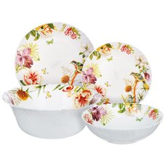 Столовый сервиз Millimi Рио 16194A, 6 персон, 19 предм., белый/зеленый/оранжевый