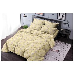 Детское постельное белье "Ночь Нежна" из бязи; Свинки желтое; размер Ясли