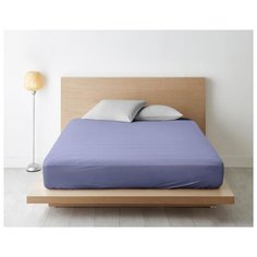 Простыня на резинке из поплина "Ночь Нежна"; Сакура (синяя); размер 120 х 200