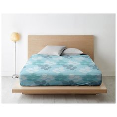 Простыня на резинке из поплина "Ночь Нежна"; Нежный шелест; размер 120 х 200