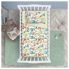 Постельное белье в кроватку "BabyRelax" перкаль, Жирафики; размер Ясли Традиция