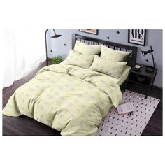 Детское постельное белье "Ночь Нежна" из бязи; Баю Бай желтое; размер 1.5 наволочки 50х70