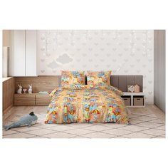 Детское постельное белье "Ночь Нежна" из бязи; Малыши оранжевое; размер 1.5 наволочки 50х70