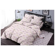 Детское постельное белье "Ночь Нежна" из бязи; Мишка романтик розовое; размер 1.5 наволочки 70х70