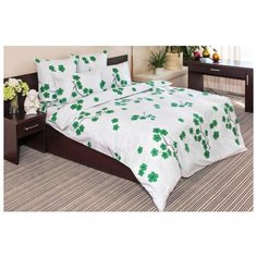 Постельное белье "Ночь нежна" из бязи; Зигзаг удачи зеленый; размер Евро наволочки 70 х 70