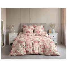 Постельное белье "Ночь нежна" из поплина; Свидание красное; размер Семейный наволочки 70 х 70