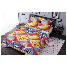 Детское постельное белье "Ночь Нежна" из поплина; Поп арт; размер 1.5 наволочки 70х70
