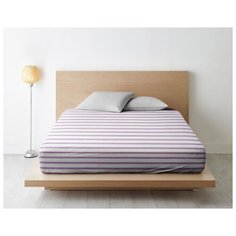 Простыня на резинке из поплина "Ночь Нежна"; Нежный силуэт (сиреневая); размер 120 х 200