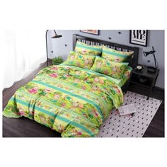 Детское постельное белье "Ночь Нежна" из бязи; Веселый поход зеленое; размер 1.5 наволочки 50х70