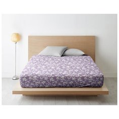 Простыня на резинке из поплина "Ночь Нежна"; Нежный силуэт (лиловая); размер 120 х 200