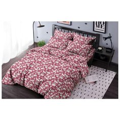 Детское постельное белье "Ночь Нежна" из бязи; Акуна Матата красное; размер 1.5 наволочки 70х70