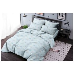 Детское постельное белье "Ночь Нежна" из бязи; Баю Бай голубое; размер 1.5 наволочки 70х70