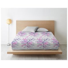 Простыня на резинке из поплина "Ночь Нежна"; Сакура; размер 90 х 200