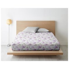 Простыня на резинке из поплина "Ночь Нежна"; Магнолия; размер 200 х 200