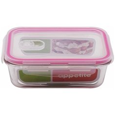 Appetite Контейнер прямоугольный 1,04л, 14.5x19.5 см, розовый