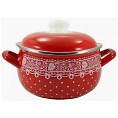 Кастрюля Interos 3661В Ажур красный 5,1 л 22 см Интерос