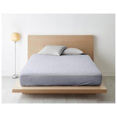 Простыня на резинке из поплина "Ночь Нежна"; Валери (серая); размер 200 х 200