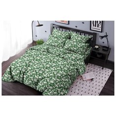 Детское постельное белье "Ночь Нежна" из бязи; Акуна Матата зеленое; размер 1.5 наволочки 50х70