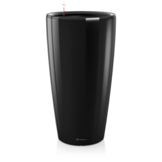 Кашпо Lechuza Rondo Complete (Черный блестящий), D32xH56см
