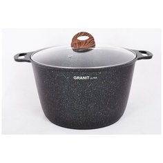 Кукмара кгг102а Granit ultra, Кастрюля 10,0 л (стеклянная крышка. антипригарное покрытие, цвет: blue) Kukmara