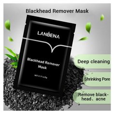 (10 шт.) Черная маска пленка LANBENA с древесным углем от черных точек и прыщей/ 10 упаковок по 5г