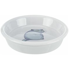 Миска керамическая с рисунком Кот, 0.25 л/ф 13 см, серый, Trixie (миска для животных, 24652)