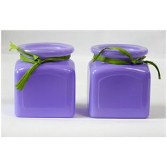 Набор ваза декоративная NinaGlass Квадрато фиолетовый из 2 штук, стекло