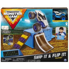 Игровой набор Monter Jam Ship It & Flip It с рампой Spin Master