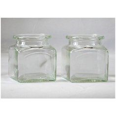 Набор ваза декоративная NinaGlass Квадрато прозрачный из 2 штук, стекло