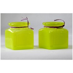 Набор ваза декоративная NinaGlass Квадрато зеленый из 2 штук, стекло